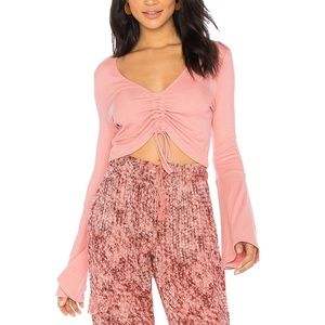 Jack by BB Dakota Bell Sleeve Crop Top Pink Size Large NWT